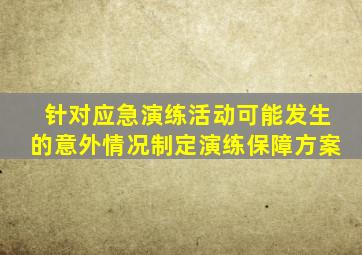 针对应急演练活动可能发生的意外情况制定演练保障方案