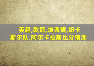 英超,欧冠,埃弗顿,纽卡斯尔队,阿尔卡拉斯比分预测